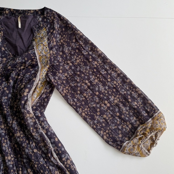 Free People Melody Laughter Purple Dress Sz Medium M Festival Swing Boho Romanti - Picture 7 of 13